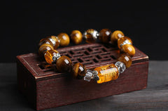 Natural Tiger Eye Stone Bracelet with Beads