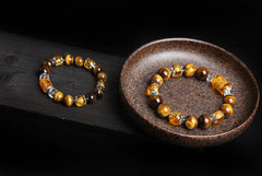 Natural Tiger Eye Stone Bracelet with Beads