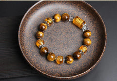 Natural Tiger Eye Stone Bracelet with Beads